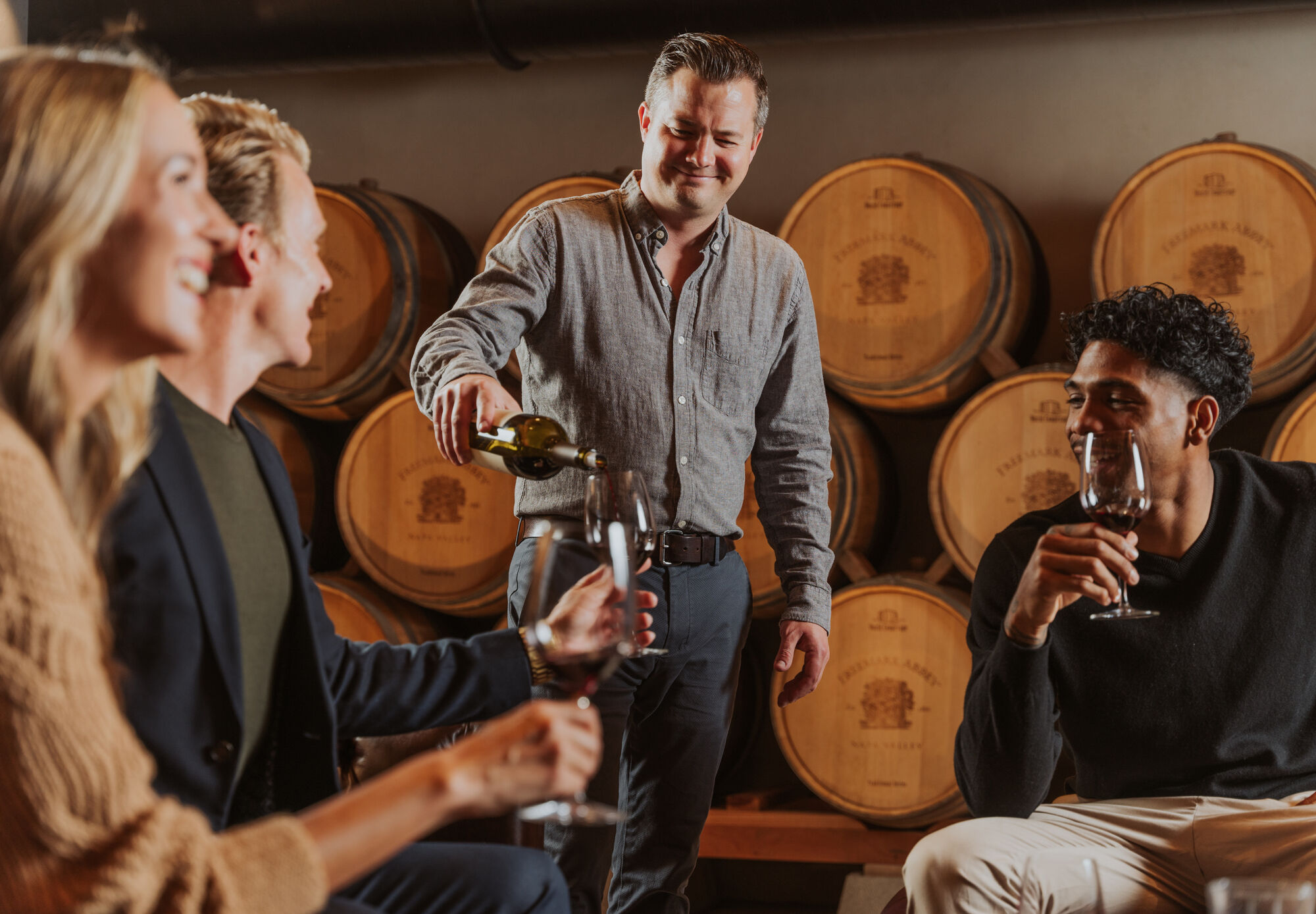 Freemark Abbey partners lounge wine pouring